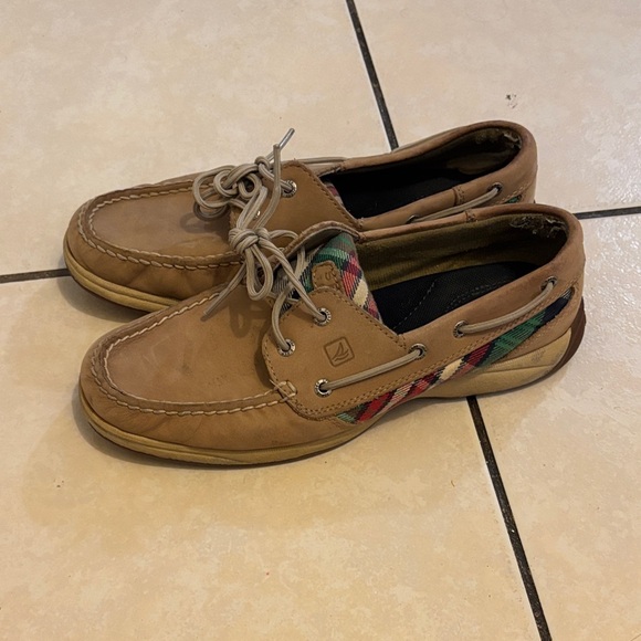 Sperry Shoes - Sperry Tan and Multicolor Boat Shoes